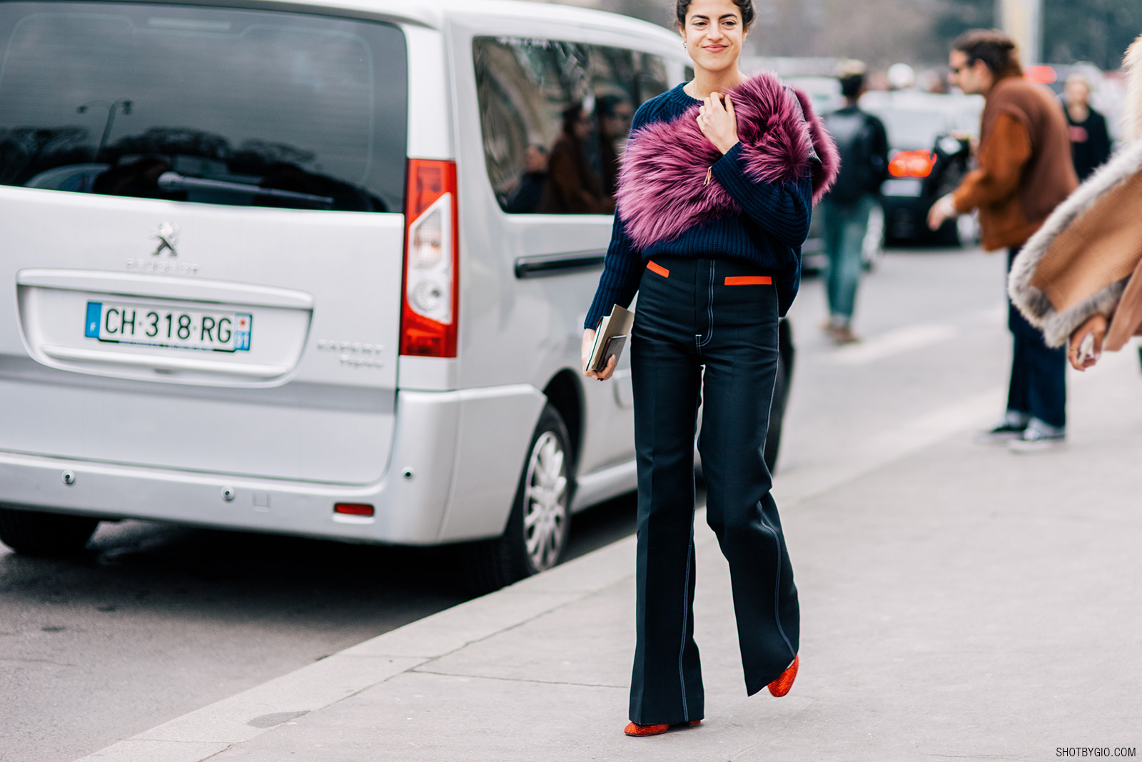 Leandra Medine (The Man Repeller) before the Chanel Fall 2015 Fashion Show in Paris, France