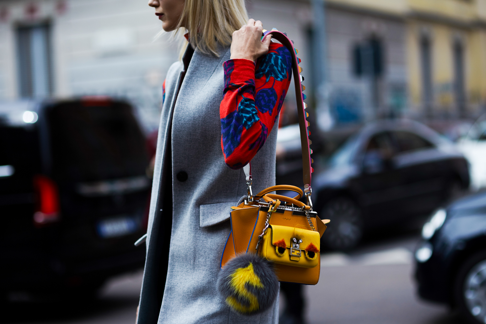 MFW Street Style: Samantha Angelo wearing a Fendi bag before the Fendi Fall 2016 fashion show in Milan, Italy