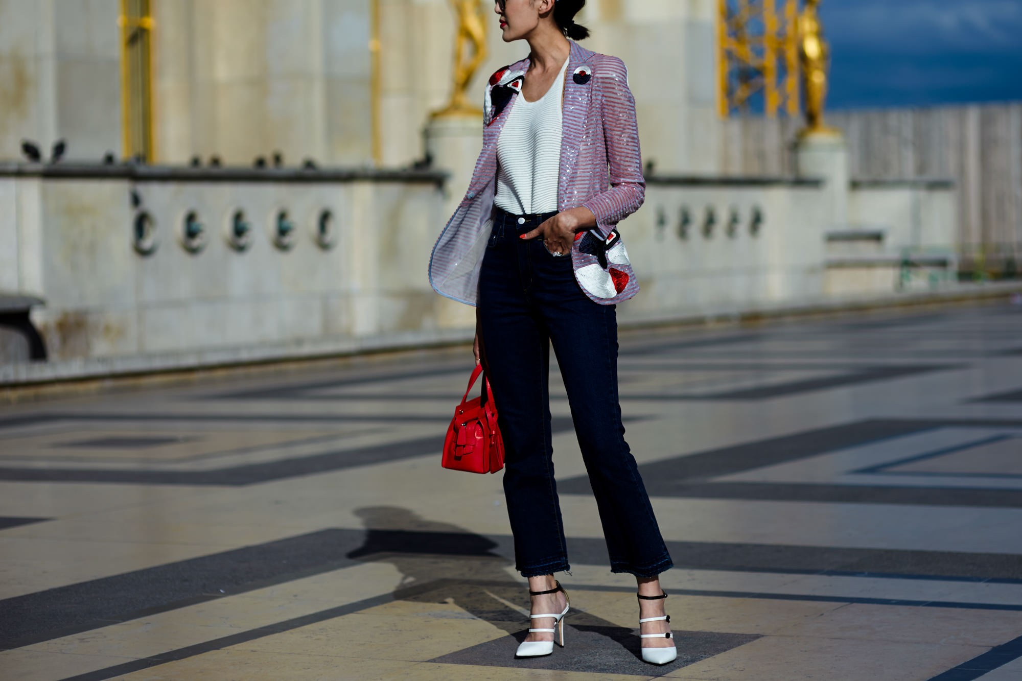 Fashion Blogger Chriselle Lim before a show at Paris Haute Couture Fall/Winter 2016-2017