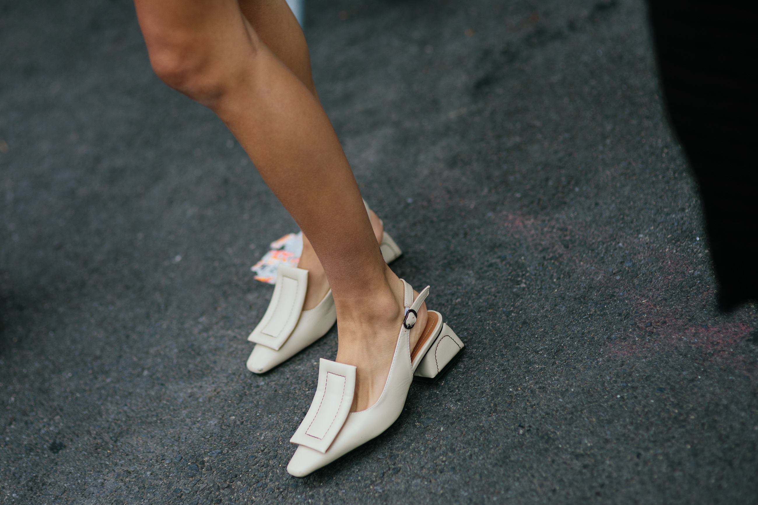 woman wearing Marni shoes in NYC